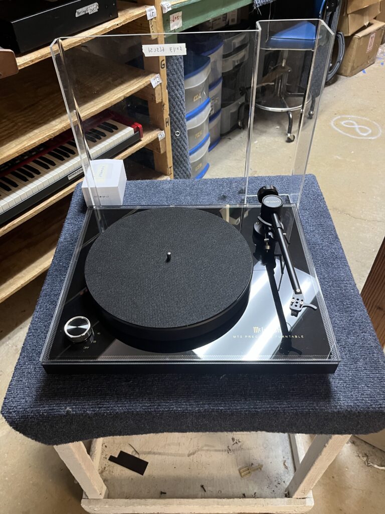 Image of Mcintosh MT2 turntable in for repair at Bammel TV Tech services