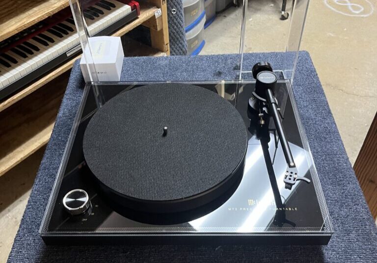 Image of Mcintosh MT2 turntable in for repair at Bammel TV Tech services